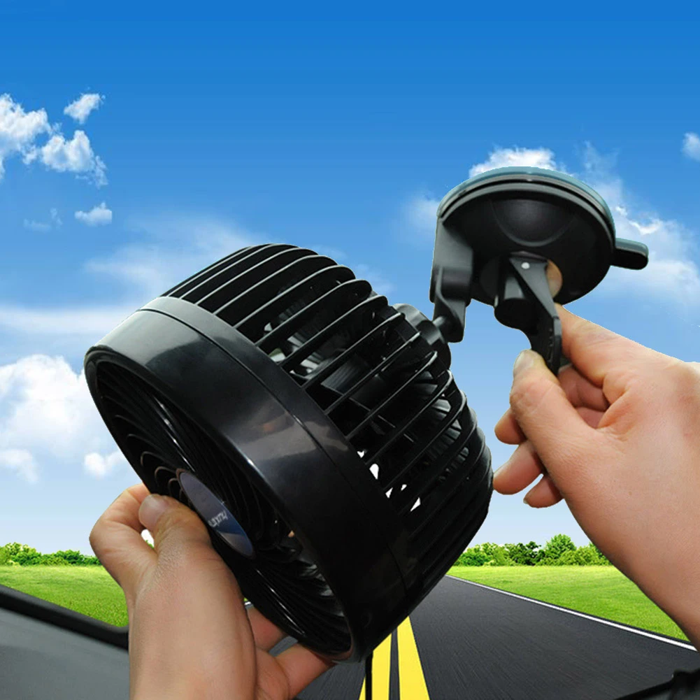12/24V Ventola di raffreddamento per auto Ventola di ventilazione automatica regolabile Ventosa Circolatore d'aria Ventilatore Circolatore per auto elettrica per camion fuoristrada
