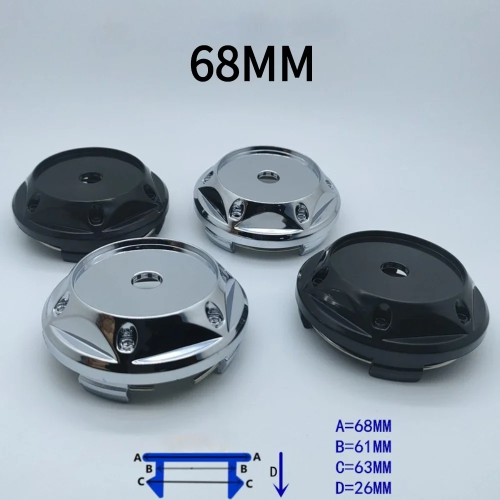 

4pcs ABS 68mm Universal Figure Car Wheel Center Caps Car Styling Accessories Rim Centre Hub Cover Fit 45mm Logo Emblem Stickers