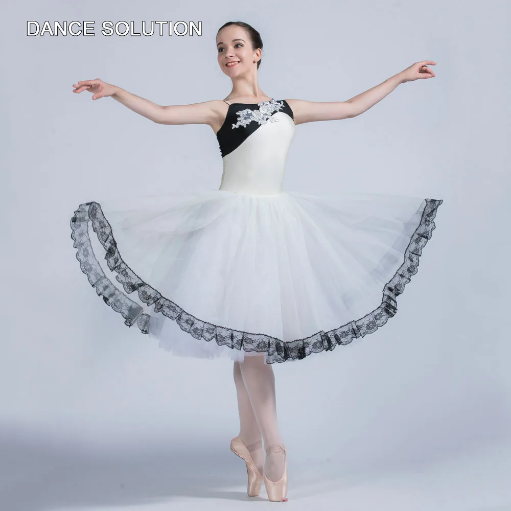 

Ivory Spandex Bodice with Long Tulles Skirt Romantic Ballet Tutu Dress for Girls & Women Ballerina Performance Costumes 20021