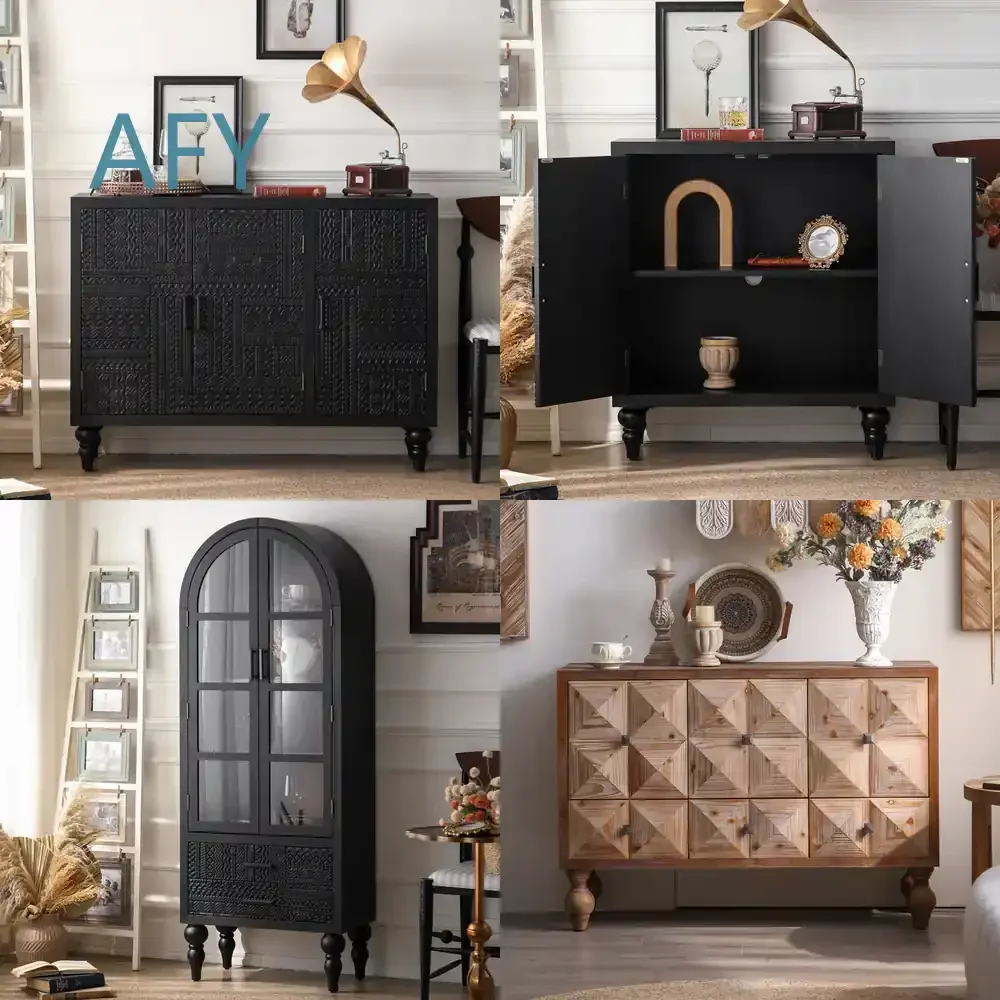 Retro American Style Entryway Cabinet for Hotel Home Multi Functional Storage Furniture for Living Room Minimalist Guesthouse