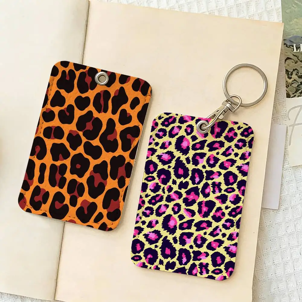 Anime Leopard print Personalised Holder Suitable for Bank card,Subway, Bus Card Wallet Card Case Badge Holder Keychain
