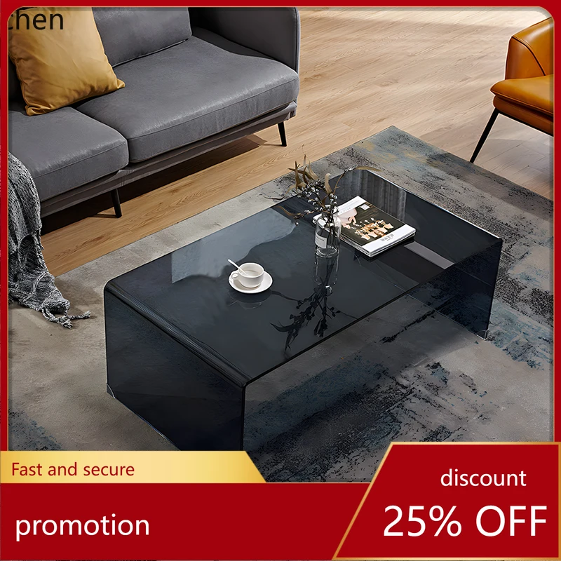 

HT glass living room household personalized rectangular tea machine table small apartment coffee table simple and modern