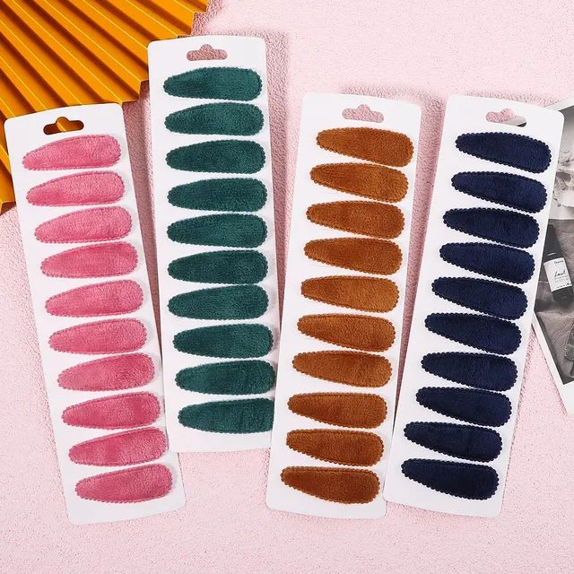 10 sztuk/zestaw kobiety solidny pluszowy zatrzask BB klip dla dziewczynek szpilka Barrettes śliczne spinki do włosów nakrycia głowy dziecięce akcesoria do włosów hurtownia