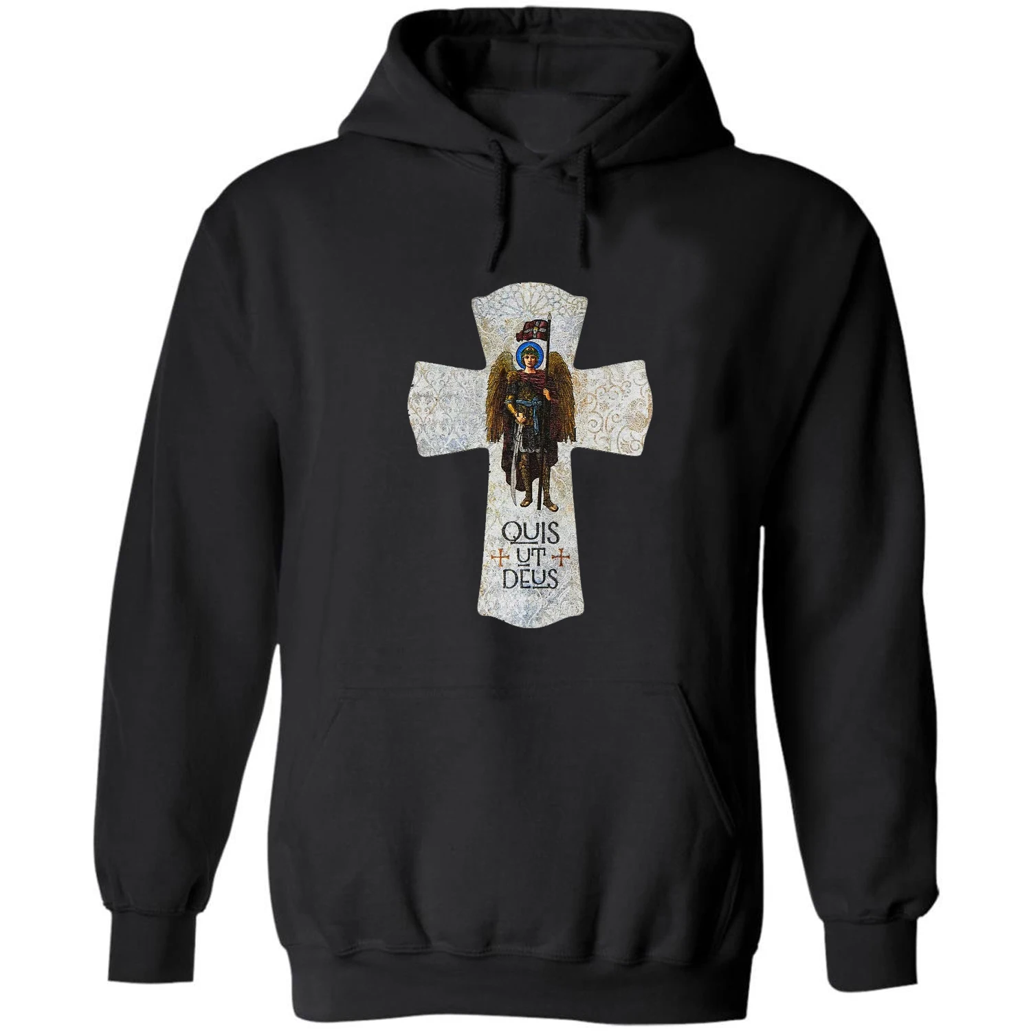 

Rare Catholic The Archangel St Michael Prayer Cross Christian Pullover Hoodie New 100% Cotton Comfortable Casual Mens Sweatshirt