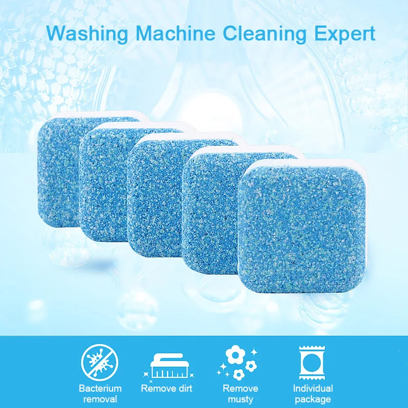 1/12/24PCS Tablets Washing Machine Effervescent Tablets Cleaner Laundry Deep Cleaning Remove Odor Decontamination Tablets