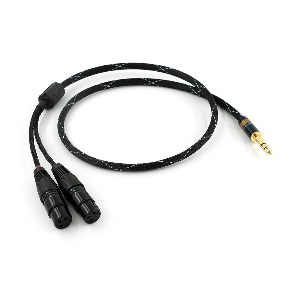 Hi-end аудио кабель 6,5 мм TRS к XLR Y-сплиттер для микрофона 6N OFC 6,5 мм стерео к 2 XLR адаптер 6,35 штекер Шнур кабель