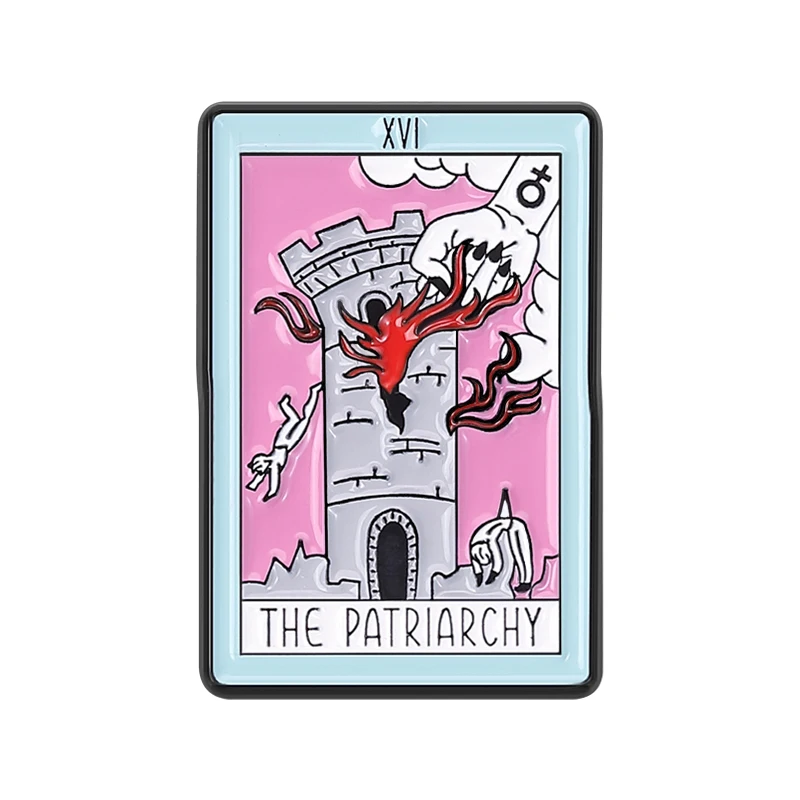 

THE PATRIARCHY Tarot Cards Brooch Enamel Pins Feminist Women Girls Power Brooches Backpack Lapel Badge Jewelry Gift for Friends