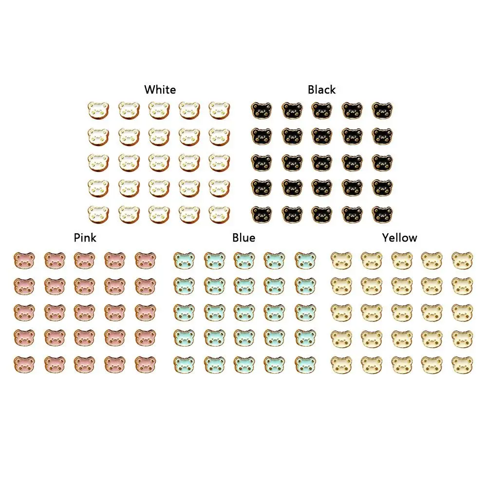 20 قطعة جديد 6.5 مللي متر الدب رئيس أزرار معدنية اليدوية فائقة الصغيرة مشبك صغير DIY أبازيم اكسسوارات DIY بها بنفسك الملابس والاكسسوارات #5