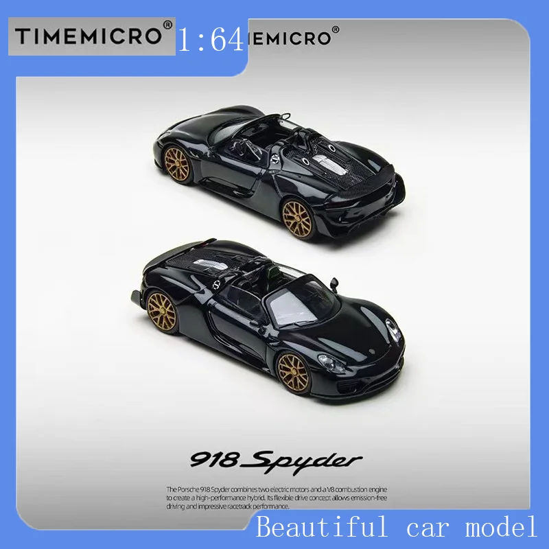 

TIMEMICRO 1:64 918 Black Gold Simulation Alloy Car Model Display Piece Collectible