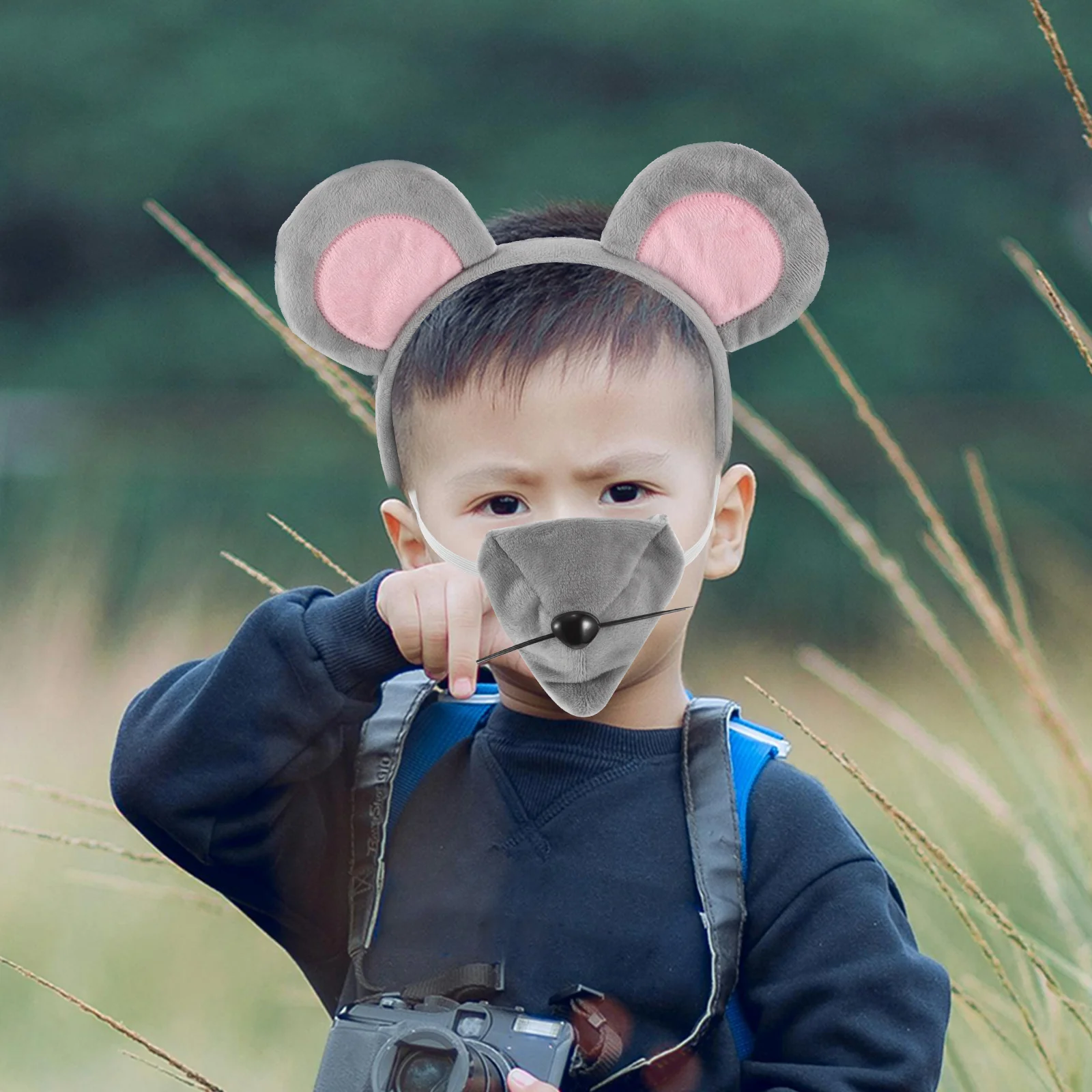 

2 Sets Mouse 's Animal Hairband Jungle Animals Headbands Anmial Crown Grey Costume Miss