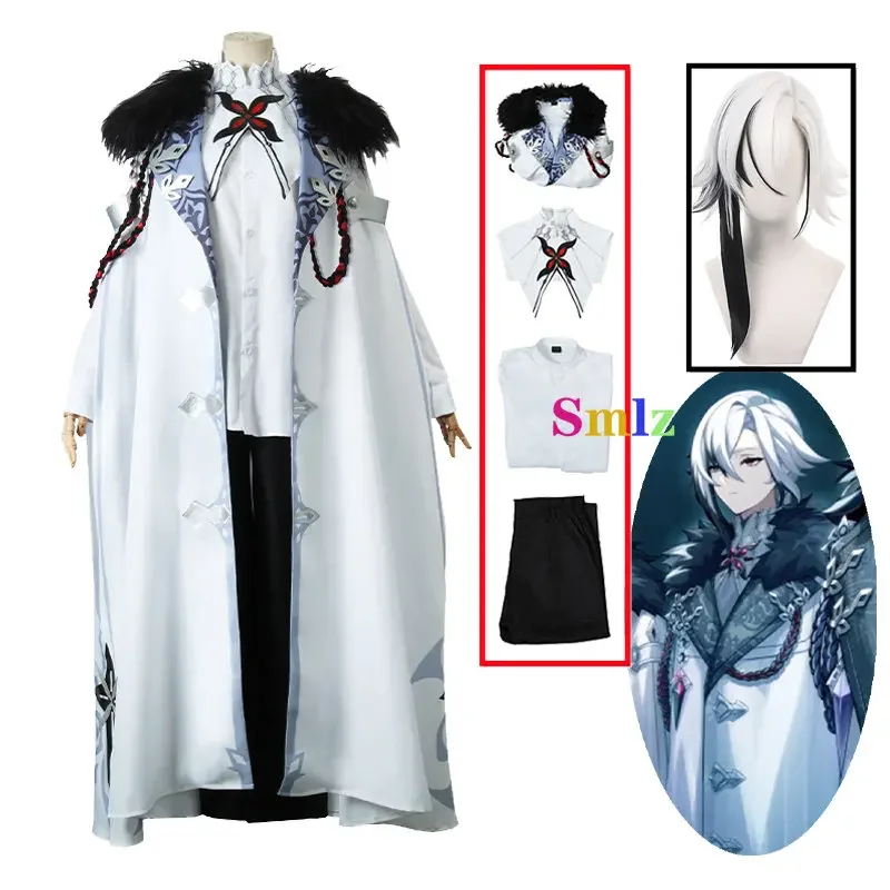 

Harlequin Cosplay Anime Impact Costume The Knave Costume Cloak Wig Full Set Fatui Harbingers Damselette Cosplay