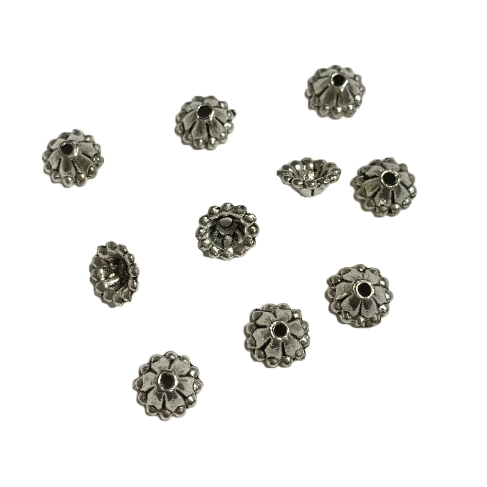 60pcs 7mm Alloy Charm crafted flower spacer beads H0128