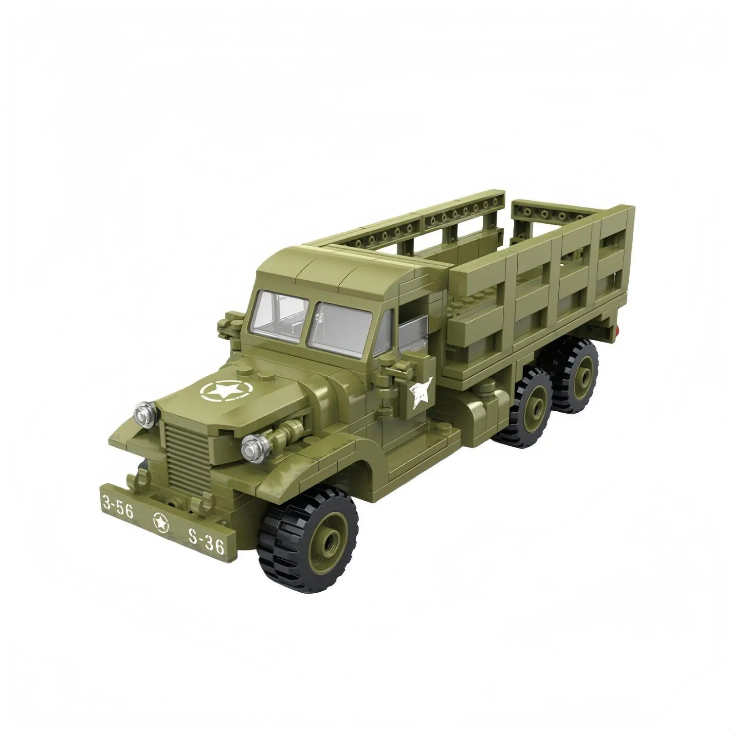 Military Transport Truck US CCKW-353 Model MOC Building Block Off road Personnel Carrier DIY Assembled Toys