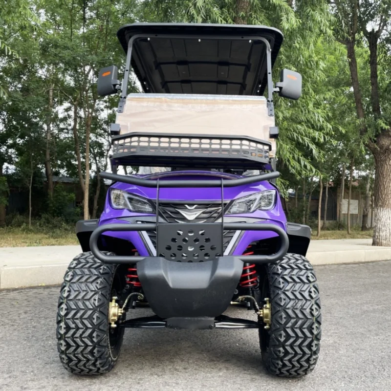 Custom Design 4 Seater Low Speed Vehicle Electric Golf Cart Street Legal For Sale Seat With Headrest Bumper Starry Sky Roof