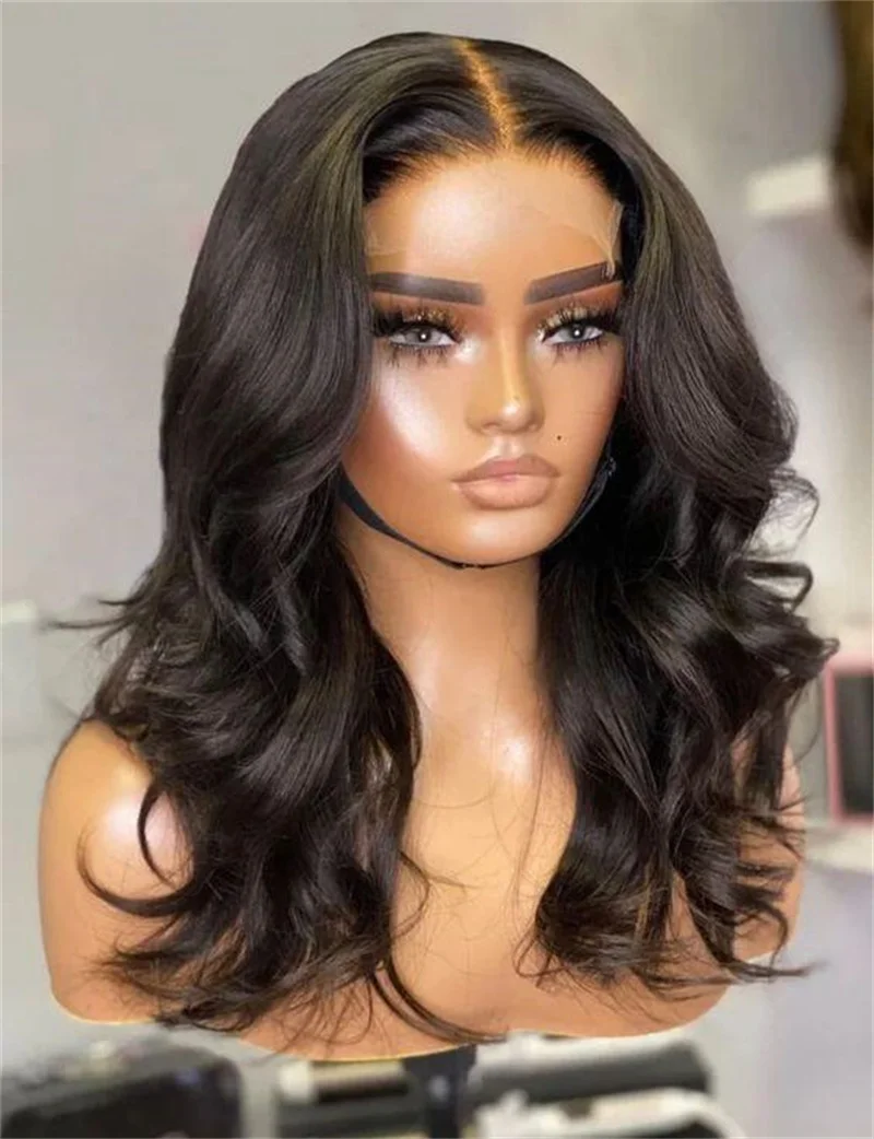 Soft Natural Black 26inch Preplucked 180Density Glueless Body Wave 5x5 Silk Base Jewish Human With BabyHair HDLace European Hair