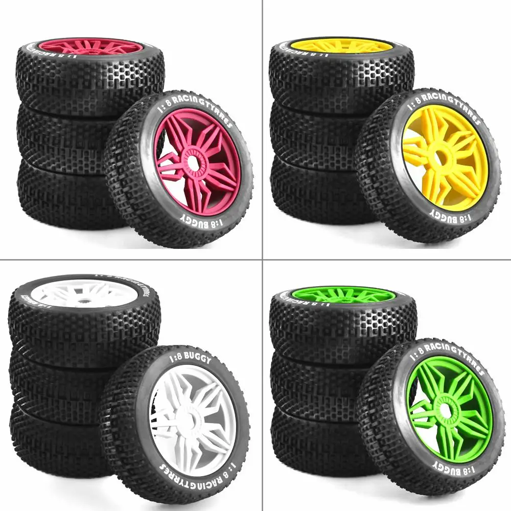 

4PCS Upgrade Wheels Off Road Buggy Tires Wheel With 17mm Hex for 1/8 RC Car Kyosho MP10 Buggy 4WD HSP Aton HONGNOR