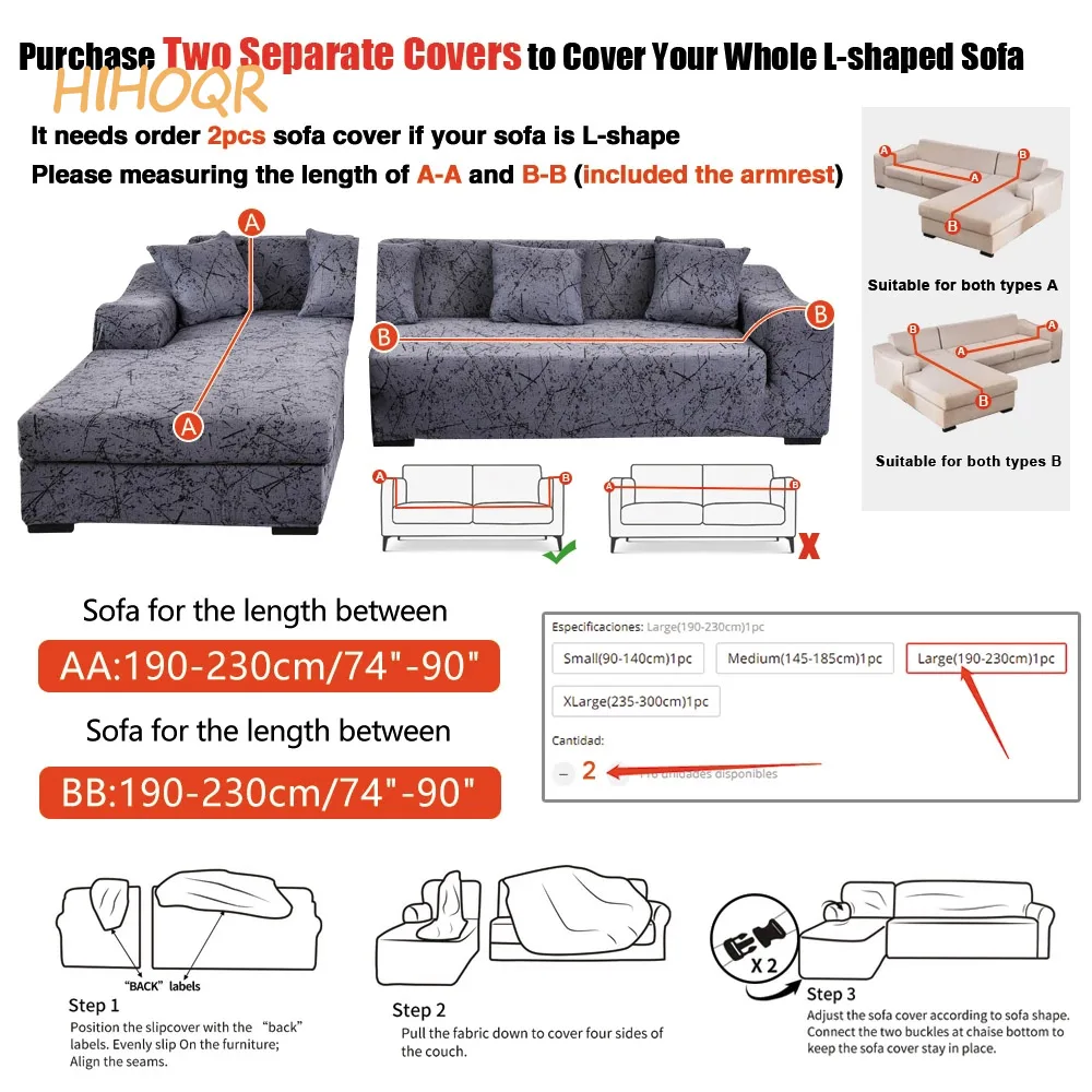 AIMERCY-Funda elástica a cuadros para sofá, cubierta para sala de estar, decoración del hogar, 1/2/3/4 asientos