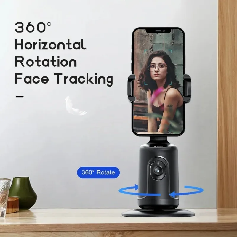 Auto Face Tracking Phone Holder 360° Rotation Smart Gimbal Desktop Selfie Stand for Live Stream Vlog Recording Universal Phones