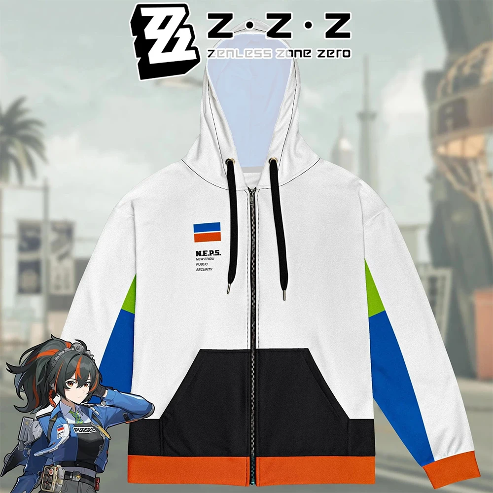 

Толстовка с капюшоном на молнии ZhuYuan Cosplay, дизайн Jane Doe из игры Zenless Zone Zero, флисовая, с длинным рукавом, мужская, с 3D-принтом