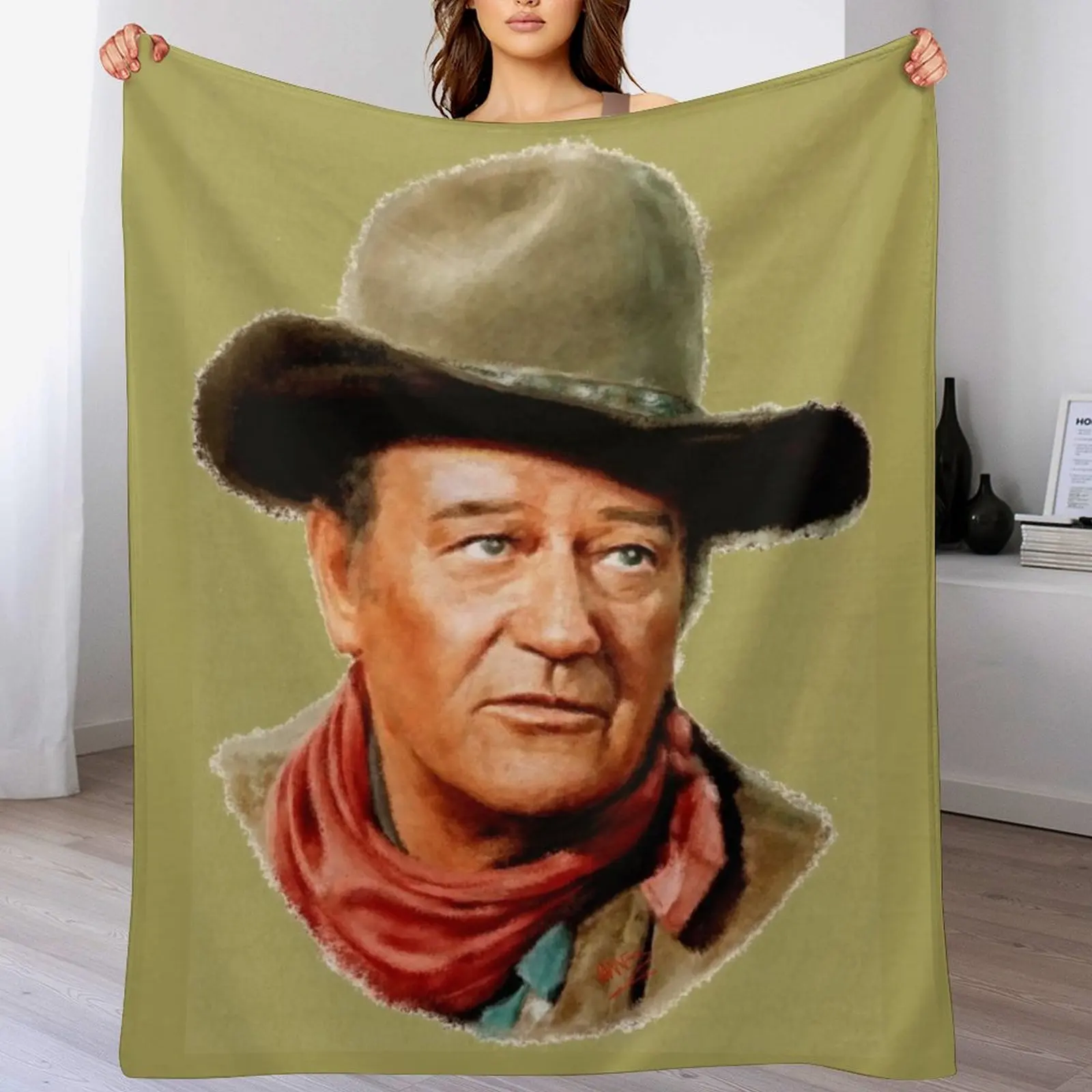 

John Wayne the Duke Throw Blanket for sofa Shaggy Summer Softest Blankets