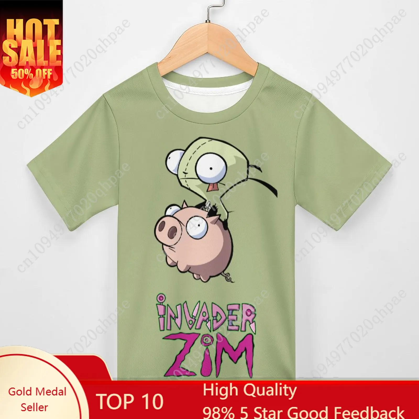 

Zim Invader T Shirt Boys Girls Childs Cotton Short Sleeves Tlightweight Breathable Comfortable Tshirt Custom Made Summer Tops