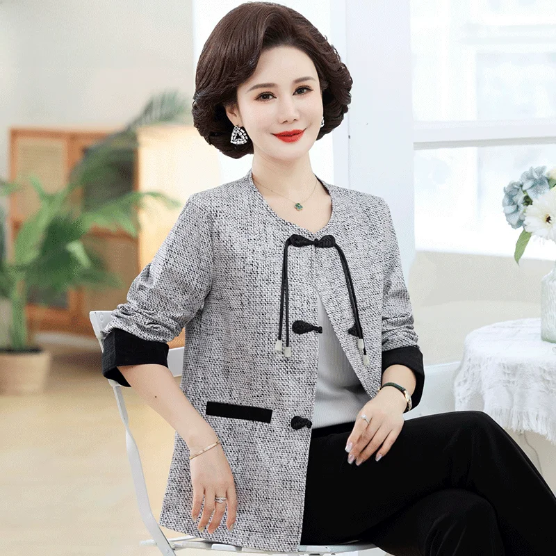 

Модная короткая куртка для осени, одежда для женщин среднего возраста, китайский стиль, женская одежда, весенне-осенний топ, трендовая верхняя одежда