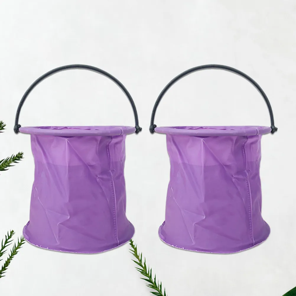2Pcs Portable Paint Brush Wash Bucket For Art Student Foldable Pen Washing PVC Material Handle Painting Tool Cleaning