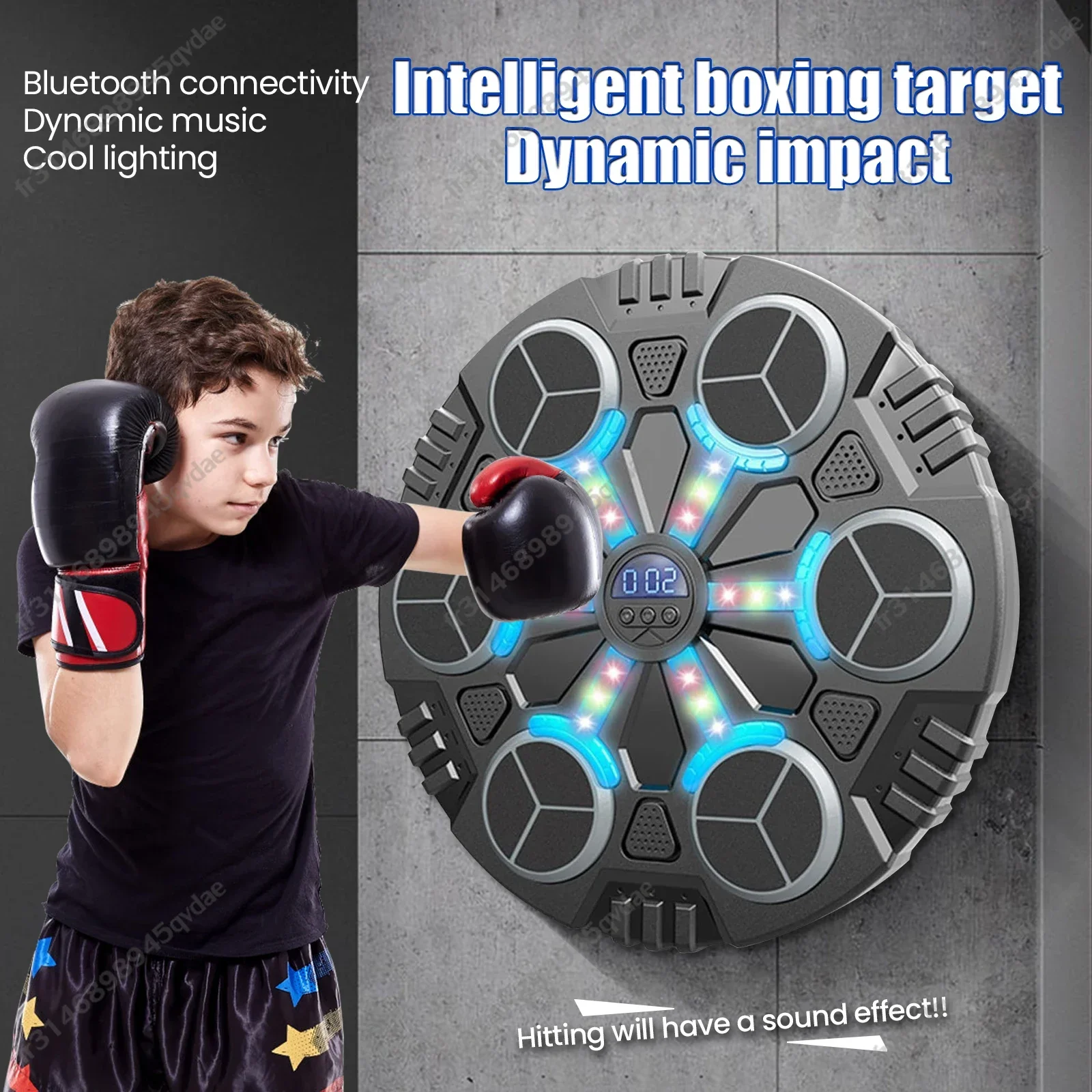 Music Boxing Machine Smart Bluetooth-Compatible Musical Machine with Gloves Wall-Mounted Boxing Machine 9 Speed Martial Arts