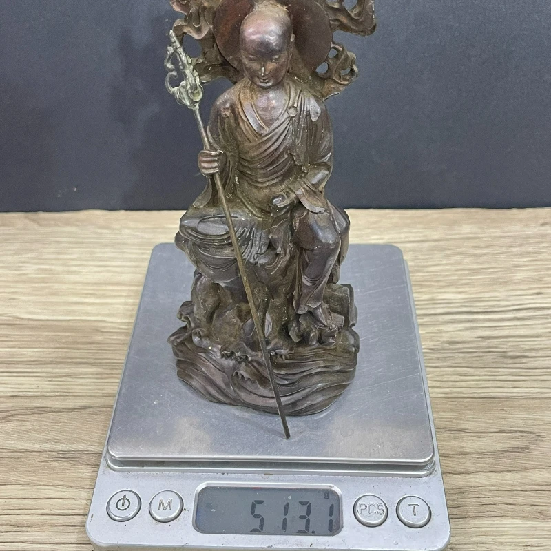Imitate Ancient Bronze Ksitigarbha Bodhisattva Buddha Statue Home Worship Entrance Living Room Decoration Crafts