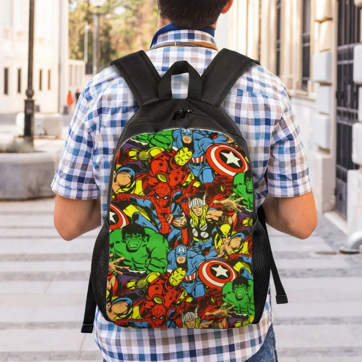 Custom Superhero Spider Man Backpack for Boys Girls School College Travel Bags Women Men Bookbag Fits 15 Inch Laptop