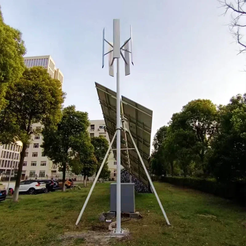 300W to 10KW Hybrid Solar & Wind Energy Generator Vertical Axis Wind Turbine System for Home Use Sale