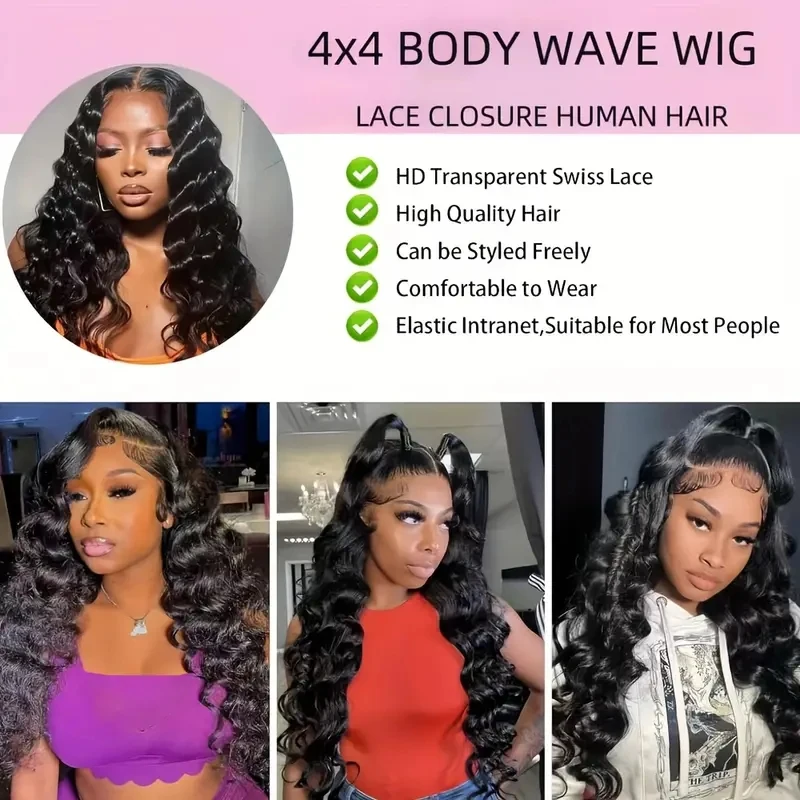 Perruque Lace Closure Wig Body Wave Naturelle, Cheveux Humains, 13x6 HD, 13x5 HD, 40 Pouces