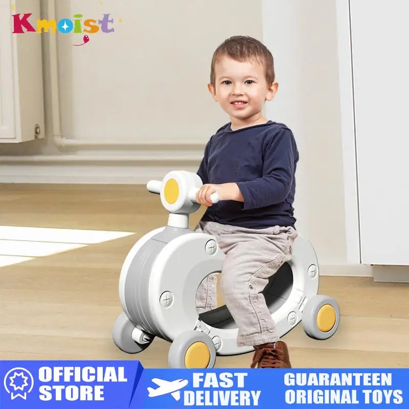 2 in 1 Multi-function Kids Ride on Car Roll Horse Toy Toddlers 4 Wheels Gliding Wiggle Car Balance Car with Sounds Xmas Gifts