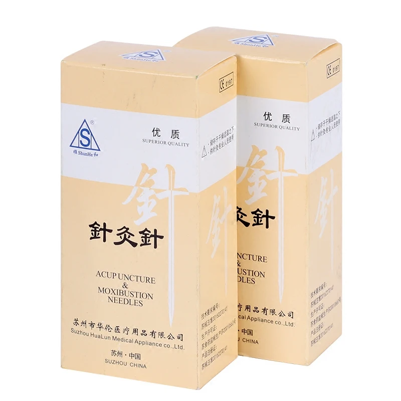 200pcs/box 0.25/30/35/40mm traditional silver handle acupuncture needles reusable aluminum packing massage needle