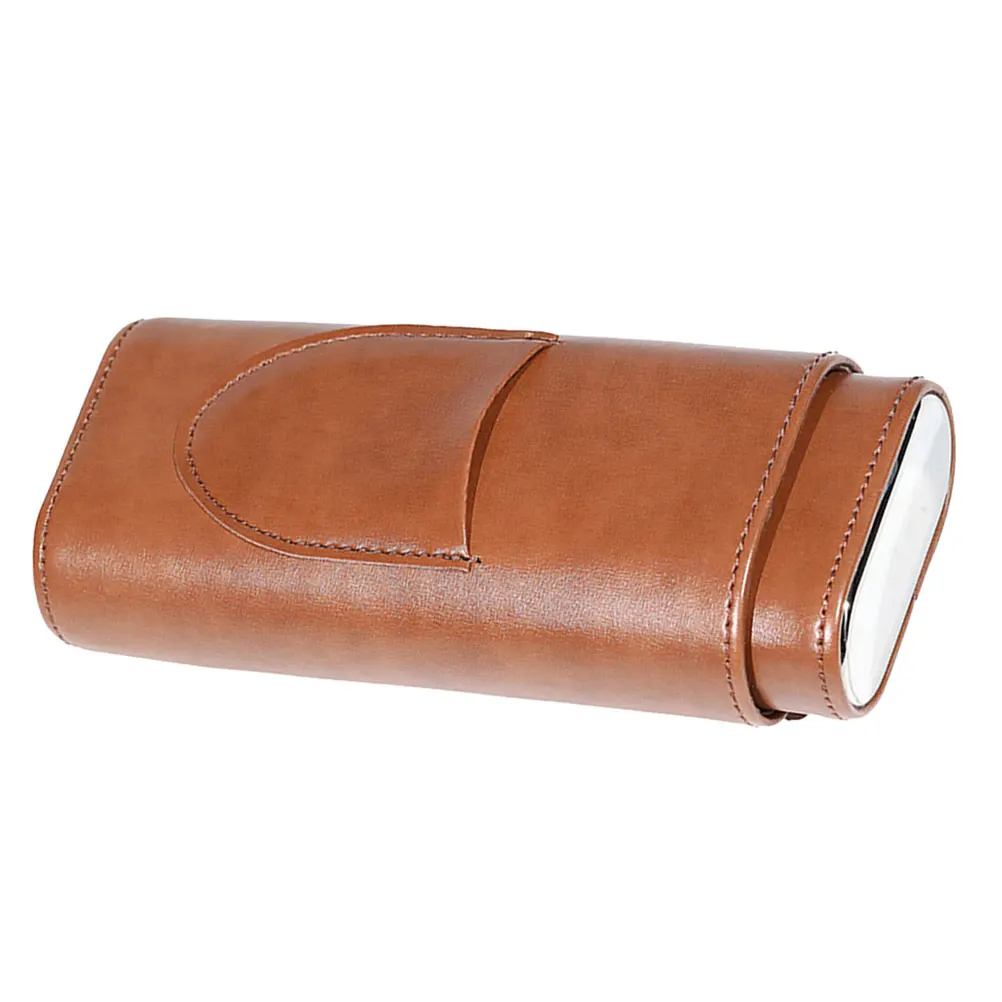 

3pcs 3 Pieces Brown PU Cigar Protection Box Portable Travel Humidor Case for Men Storage Accessories Home Daily Use