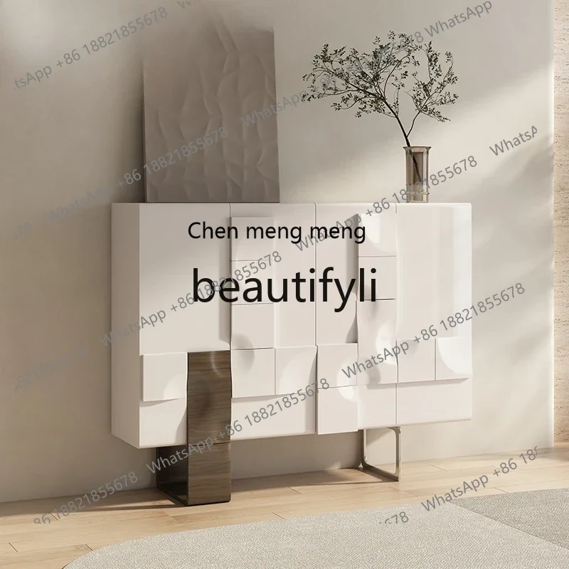 

Hot sales Light luxury cream style shoe cabinet Large capacity locker at home door Shoe cabinet Solid wood storage