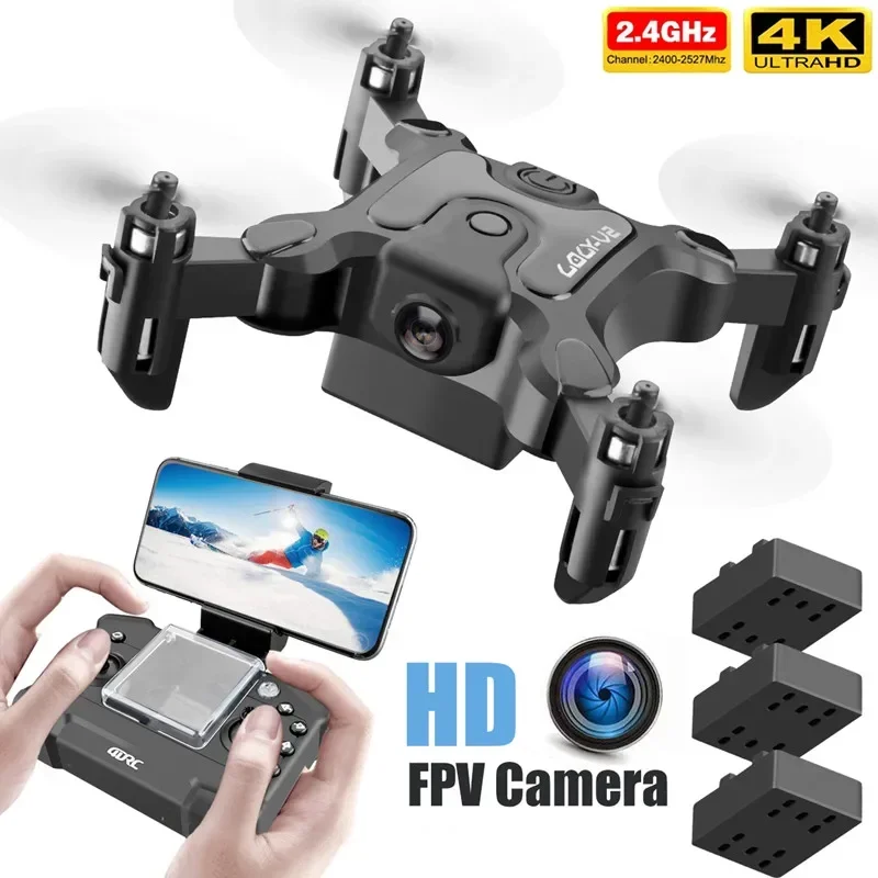 V2 Mini Drone Profissional, Câmera HD 4K, WiFi, FPV, Pressão do Ar, Altitude Hold, Quadcopter Dobrável, RC Drone, Kid Toys Gift