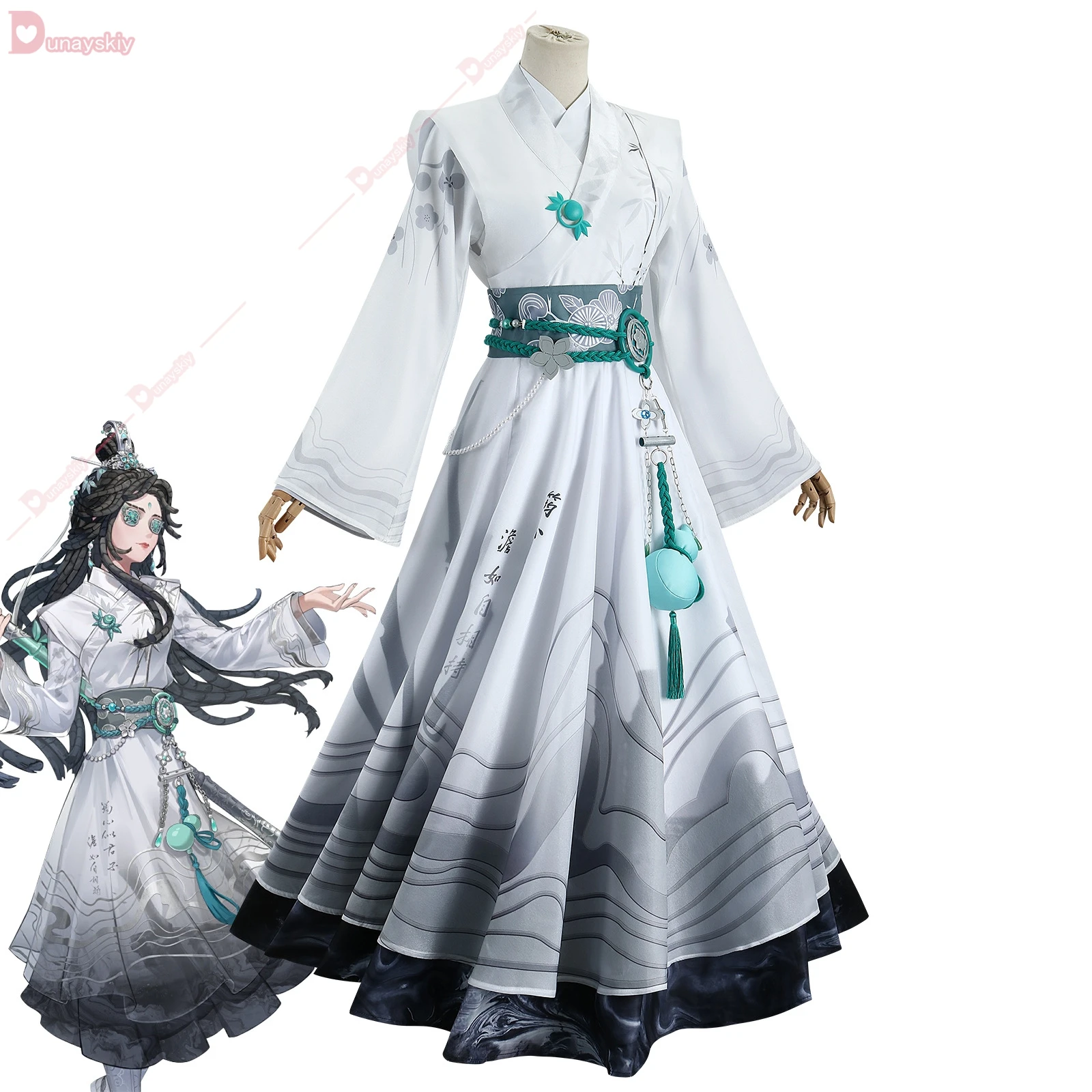 Antiqua rische Cosplay Anime Qi Shiyi Cosplay Kostüm chinesischen Stil Uniform Röcke Perücke Set Halloween Party Outfit für Frau Requisite