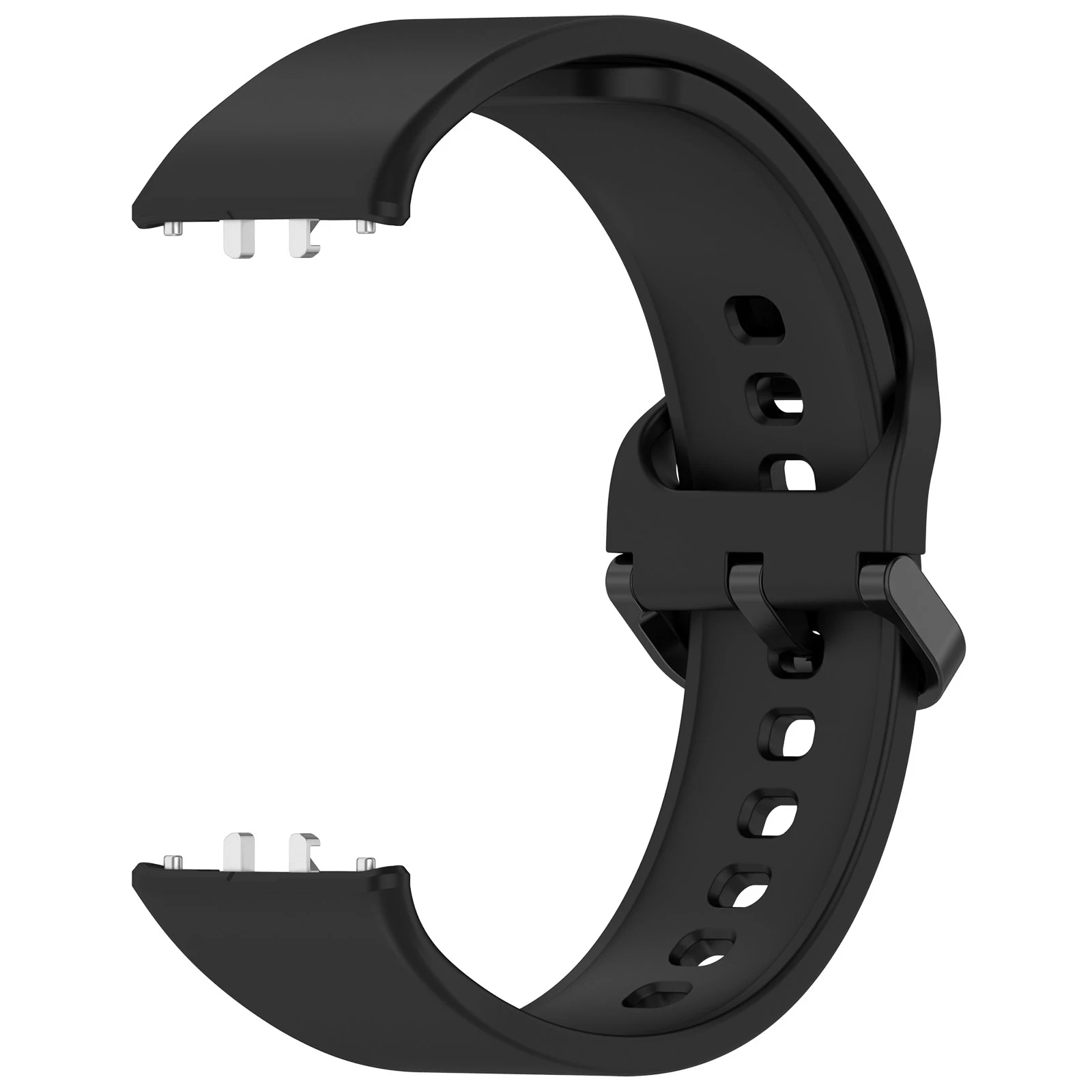 Para Samsung Galaxy Fit3 (SM-R390) Pulsera de reloj Correa de silicona suave con hebilla plana - Negro
