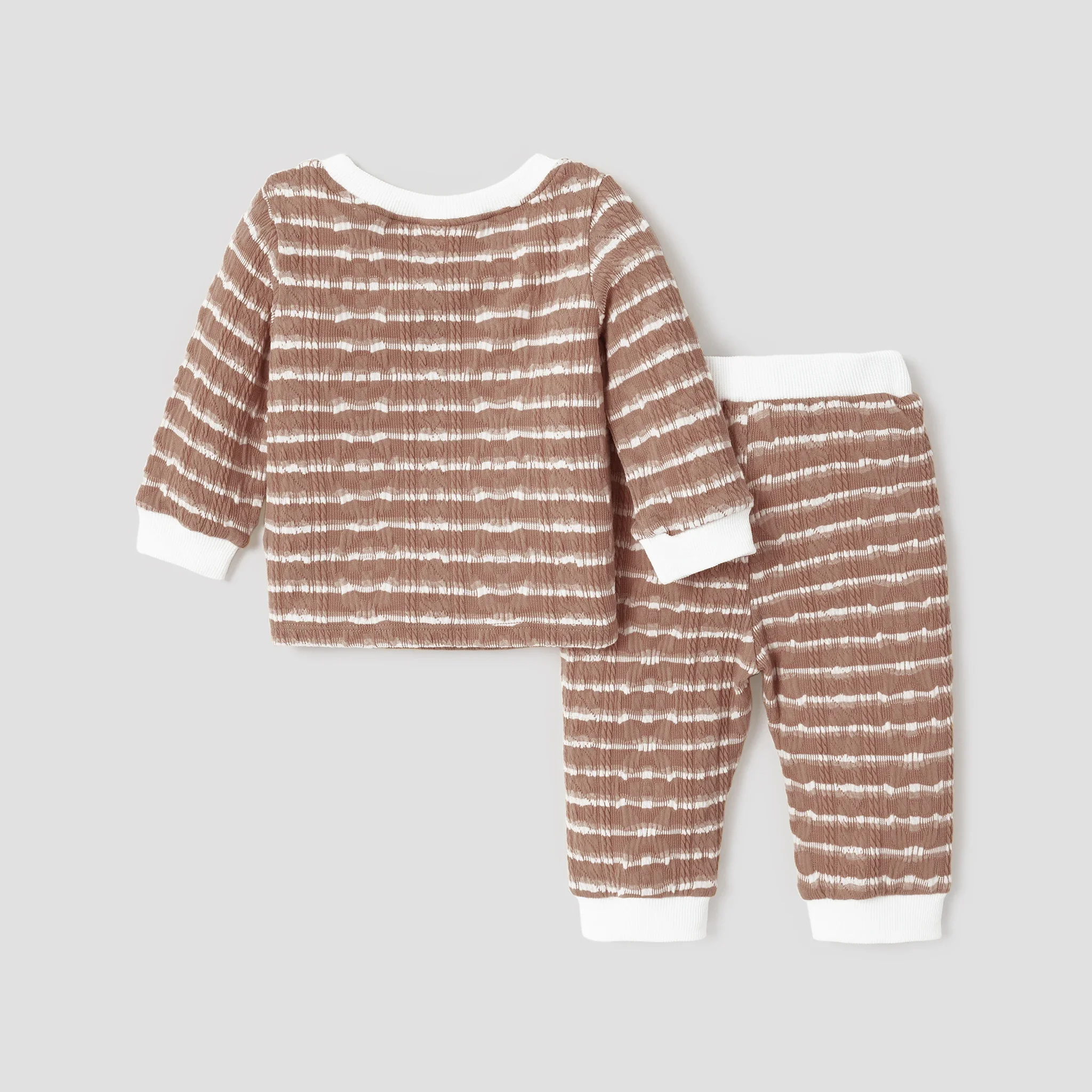 PatPat 2pcs Baby Boy Casual Long Sleeve Set Season Soft and Comfortable  Perfect for Outings and Daily Wear Basic Style