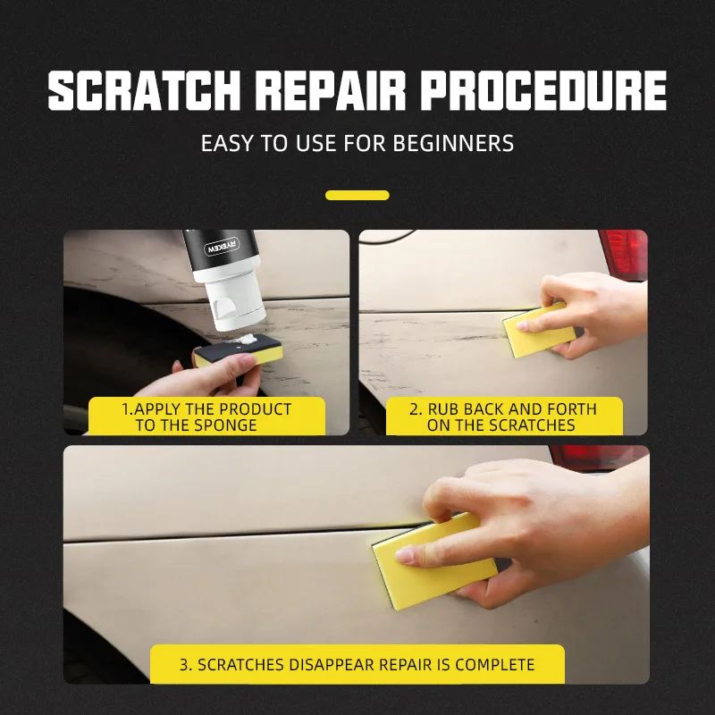 DIY Car Scratch Remover Paste, Easy Wipe Car Polish for Fine Scratches, Car Paint Scratch Repair Pen, Remove Swirl Marks