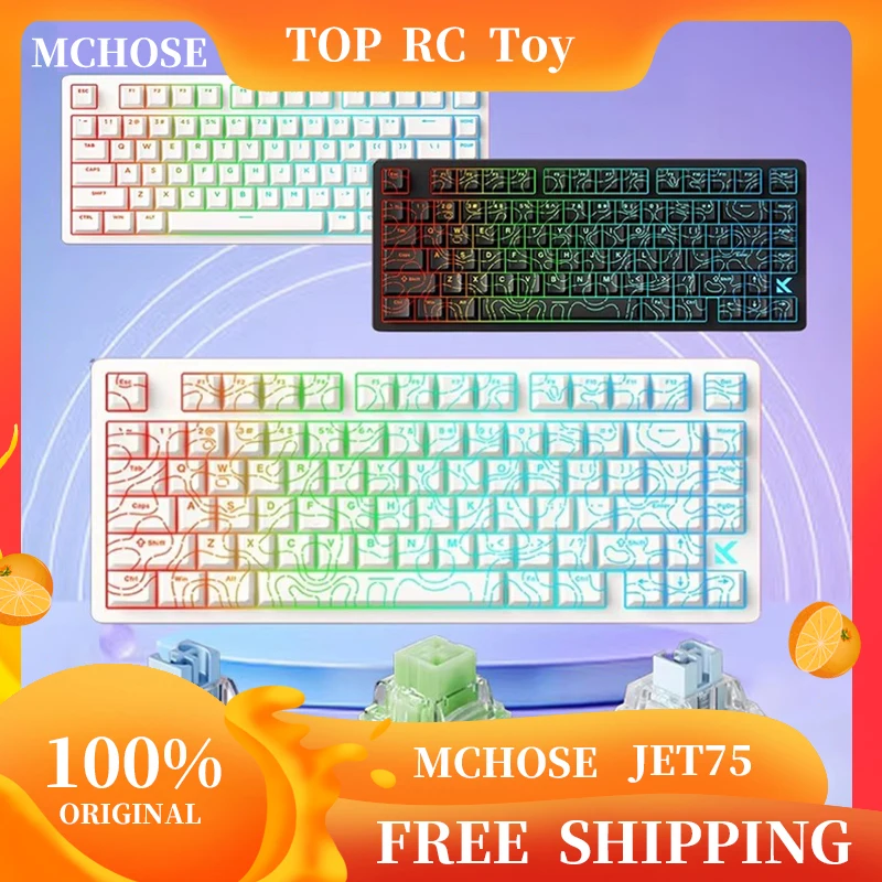 

MCHOSE JET75 Magnetic Switch Mechanical Keyboard Wired 8K 0.01-3.4mm Gasket RGB Custom Esports Gamer PC Gaming Keyboard Gift