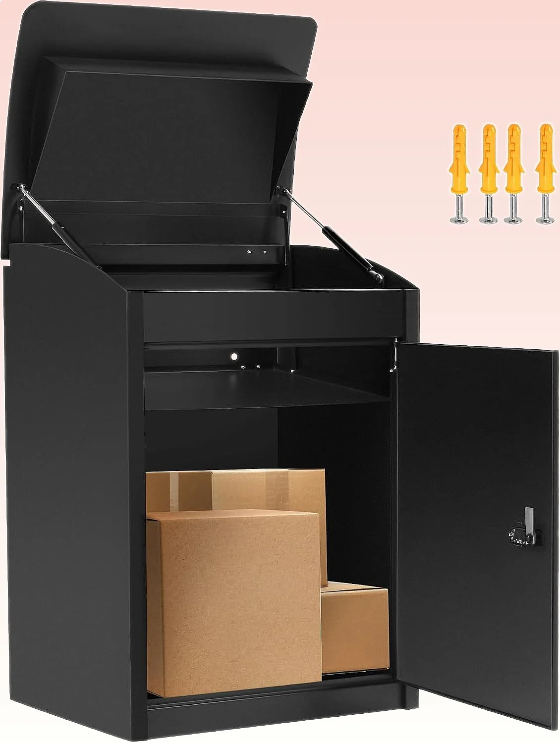 YITAHOME Anti-Theft Parcel Drop Box with Coded Lock 16.5x13.8x25.4 inch Lockable Mailbox for Outside Home Garden