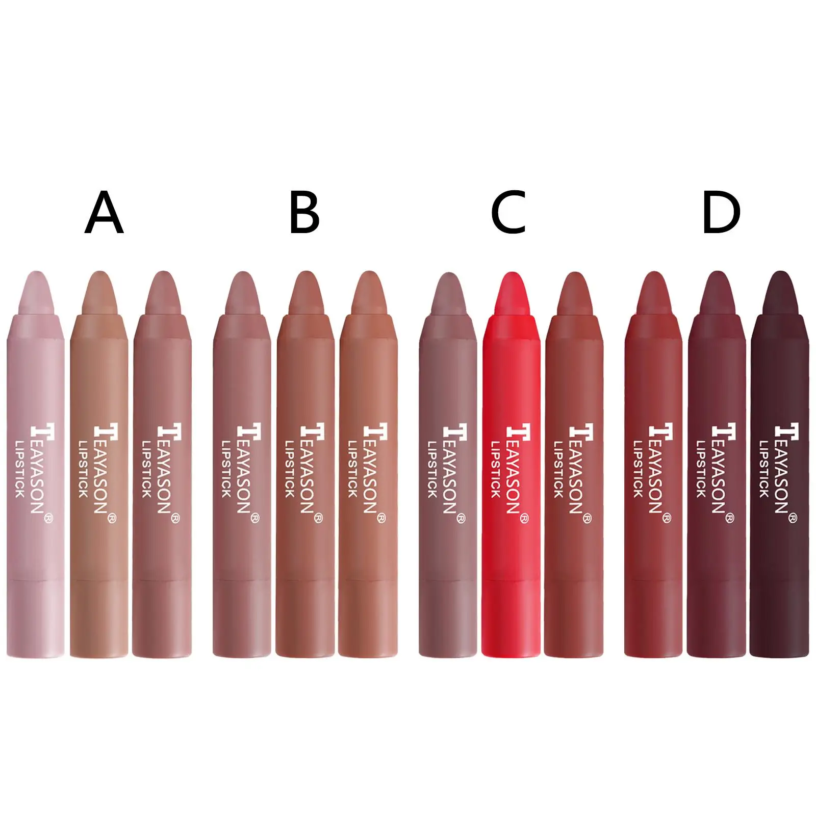 3x ماتي أحمر الشفاه مجموعة الأزياء الملونة السلس طويلة الأمد سهلة اللون ماكياج الشفاه الصقيل الشفاه تينت الشفاه عصا للنساء سيدة بنات #2