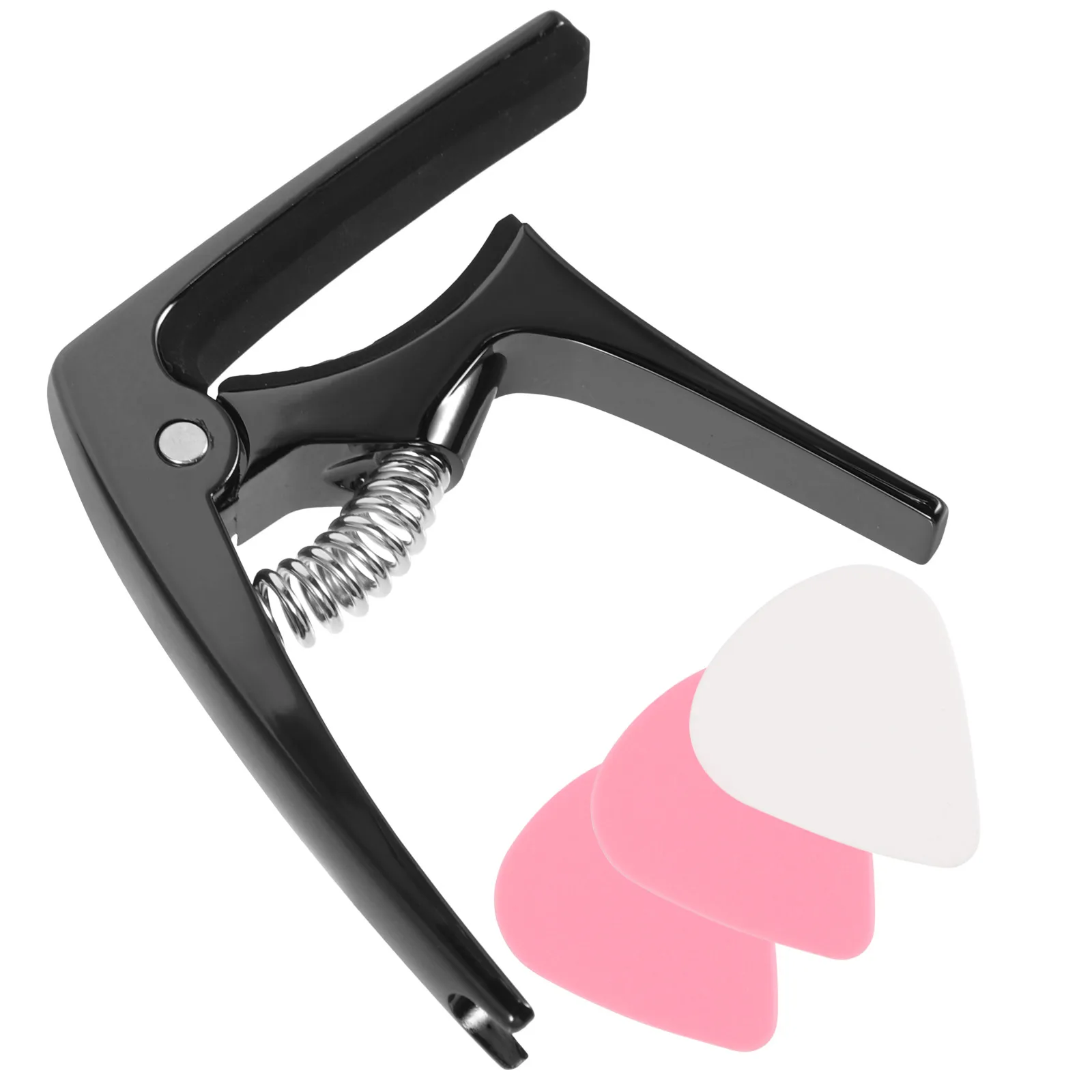 

3pcs Guitar Capo Black Metal Adjustable Clip for Acoustic Electric Guitar Ukulele with Picks Lightweight Durable