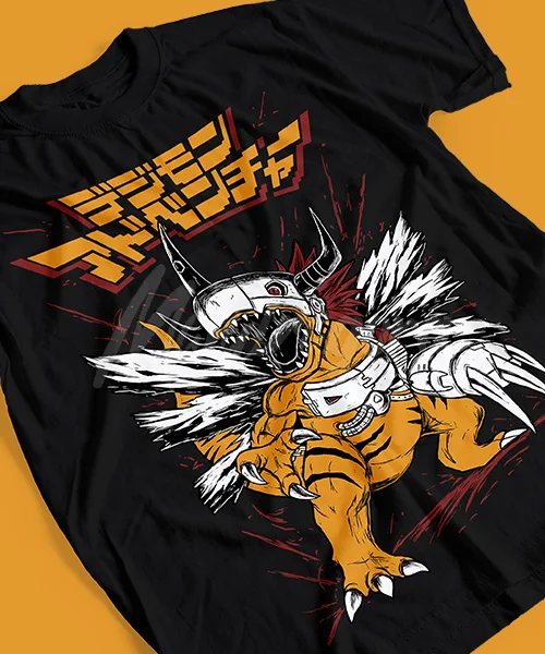 T-shirt For Anime Digimon Metalgraymon Posición Batalla