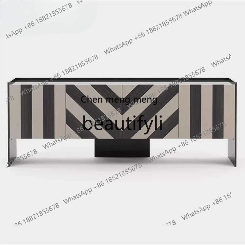 Design Striped Zebra Meal Side Cabinet Entry Door Entry Entrance Cabinet Living Room Sofa Side CabinetH