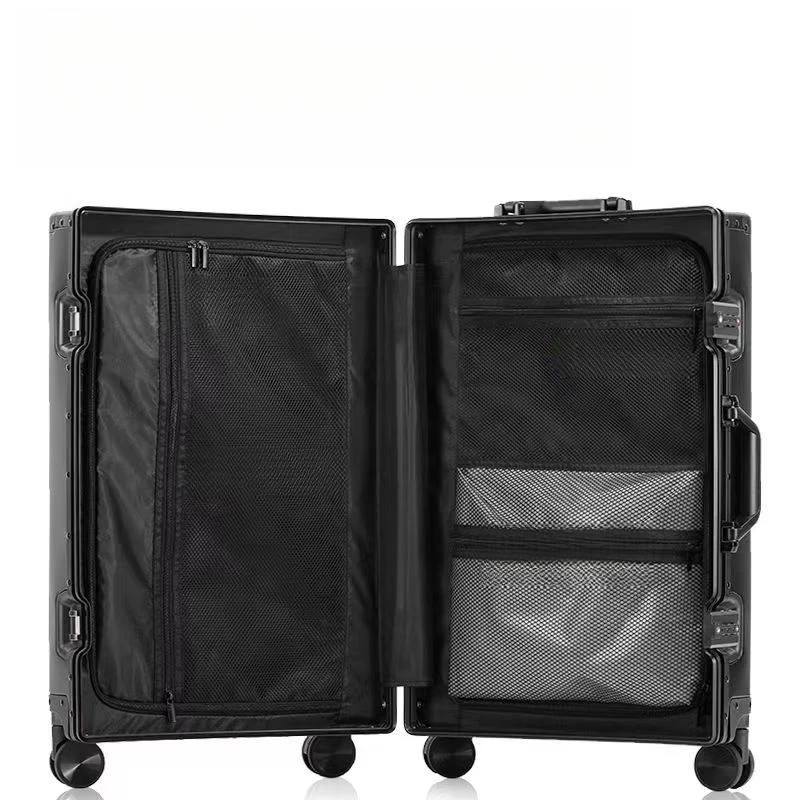 All-Aluminum Magnesium Luggage KANGSHILU 20"24"26"28" inch Aluminum Alloy Trolley luggage Metal Password Suitcase  travel bag