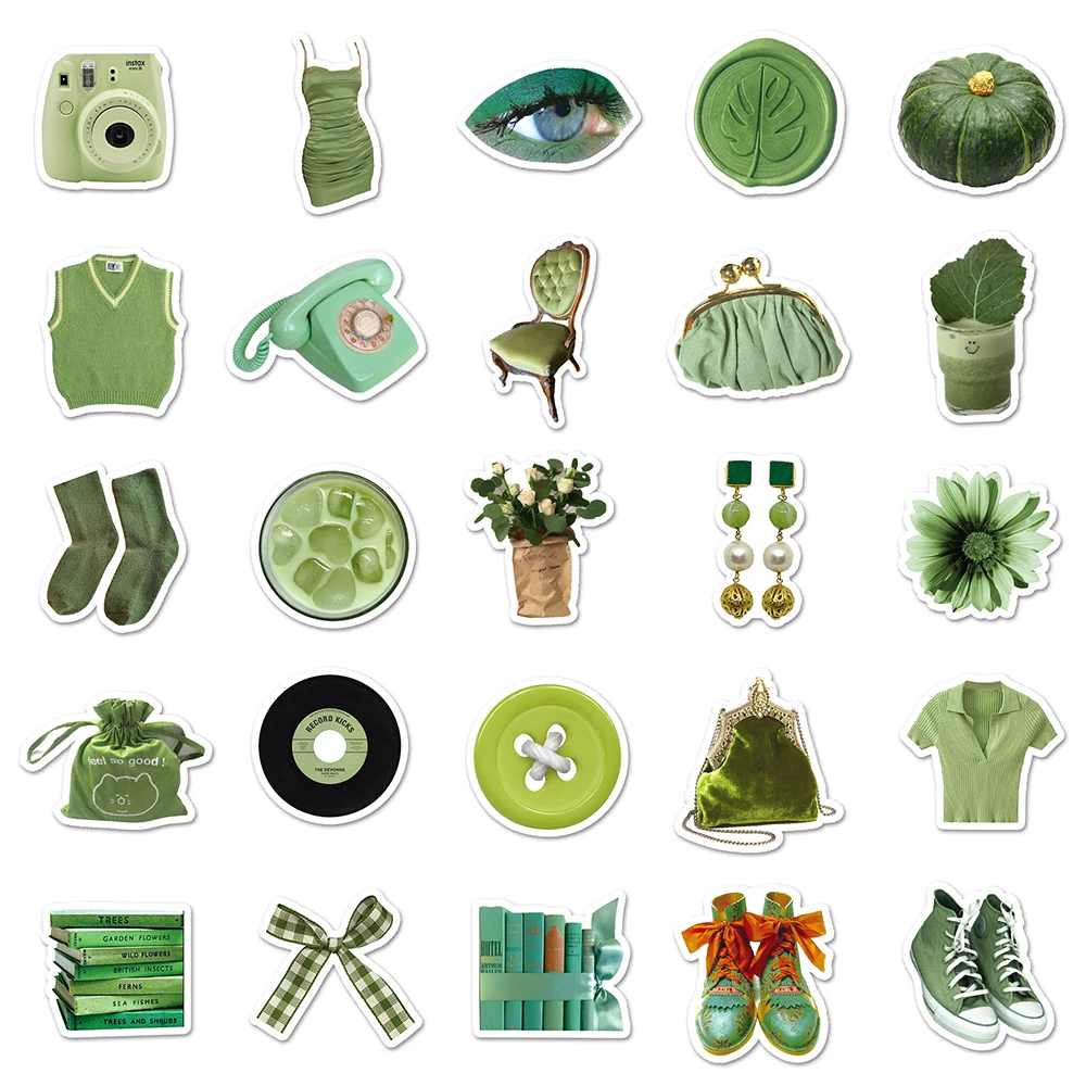 10/30/50PCS Funny Green Style Ins Stickers Decoration Toy Gift DIY Suitcase Skateboard Guitar Phone Decals Wholesale