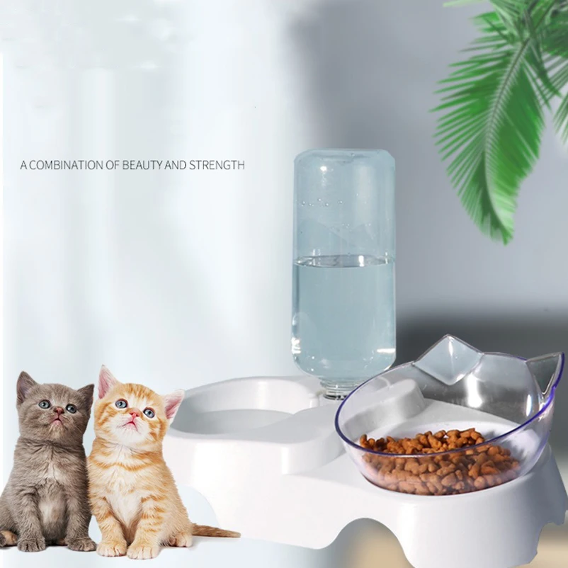 Katzenfutter Schüssel Haustier Automatische Feeder Wasserspender Hund Katzenfutter Behälter Trinkschale Anti Slip Doppel Schüssel